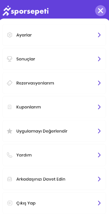 Menüden Ayarlar seçeneğine gitme adımı